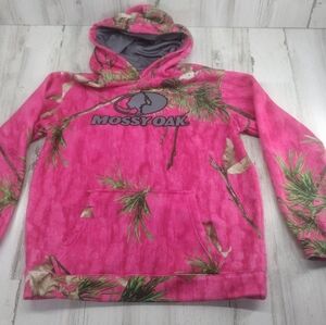 Mossy Oak Pink Camo Pullover Hoodie Sweater Women Size Small